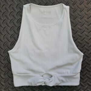 Offline by Aerie White Cropped Twist Front Tank Size Small